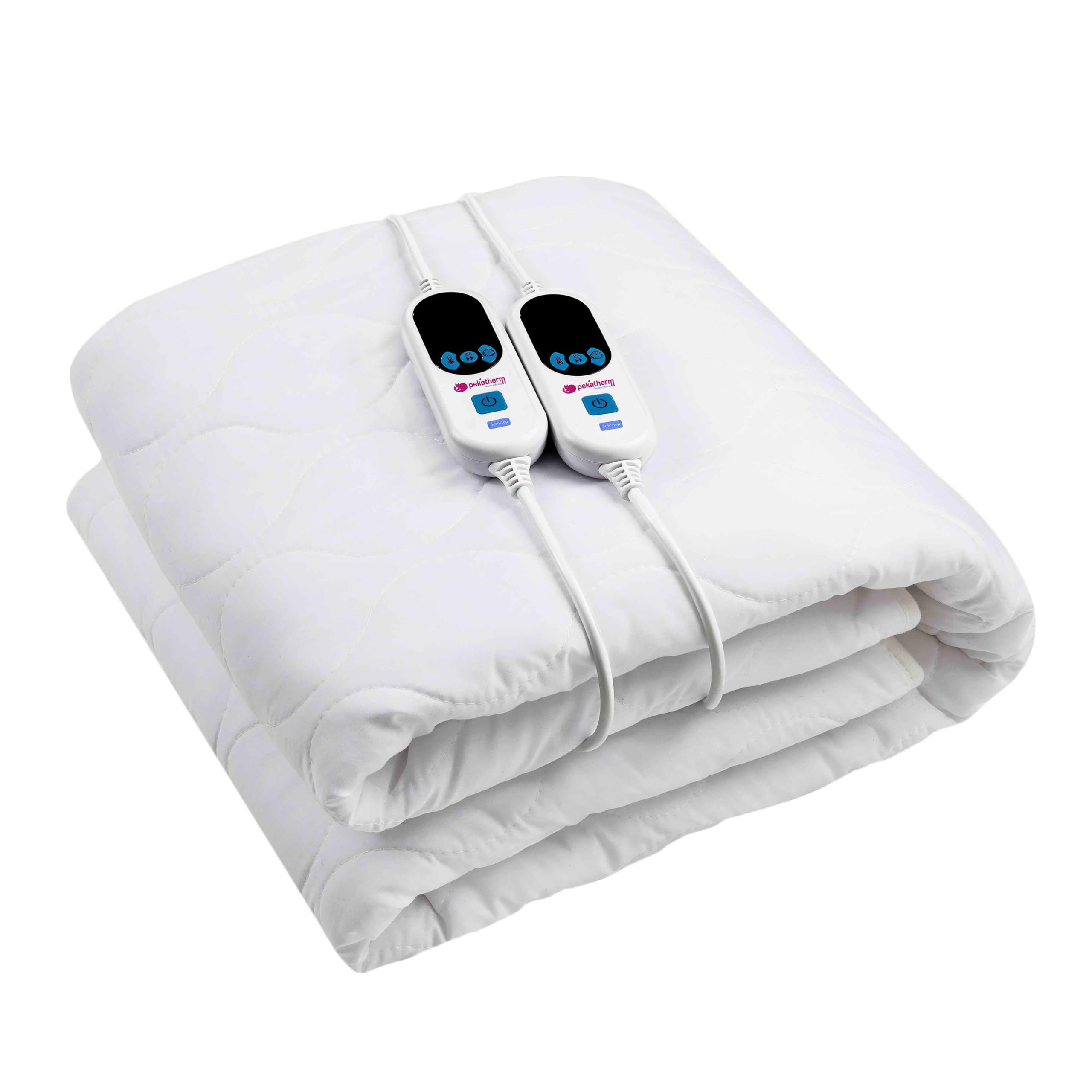 Pekatherm U210DF - Doppeltes Wärmeunterbett aus Baumwolle, 150 x 160 cm | Elektrische Wärme Unterbettdecke | Wärme Unterbett | Wärmeunterbett mit Abschaltautomatik