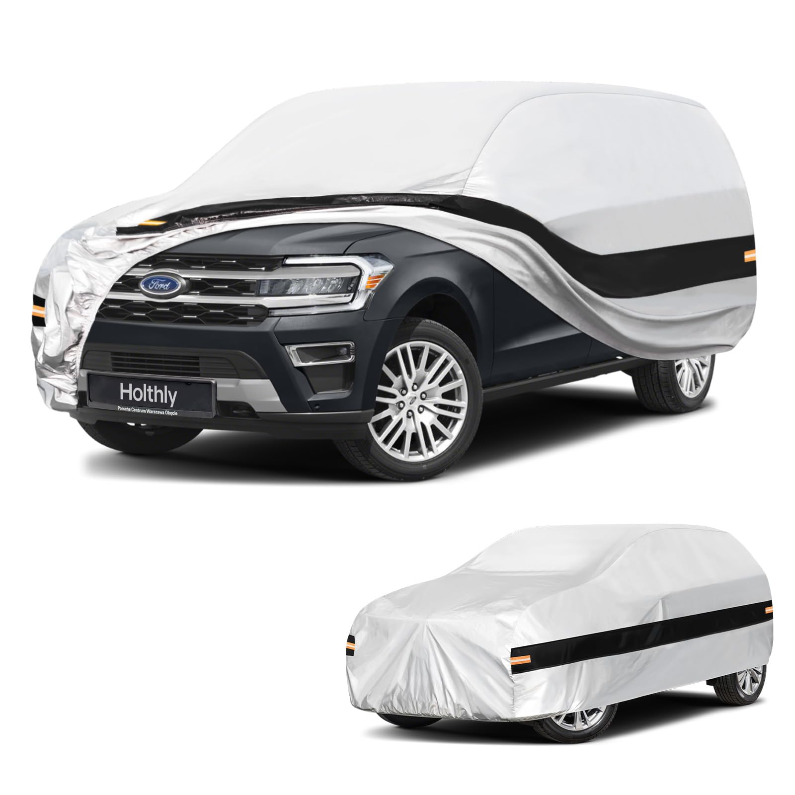 10 Layers SUV Car Cover Custom Fit for Ford Expedition (2006-2026), Waterproof All Weather for Automobiles, Outdoor Full Cover Sun Dust Rain Protection with Cotton. Silver