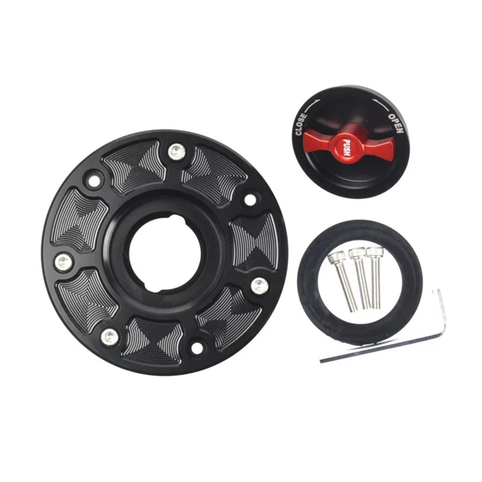 Korek wlewu paliwa Pokrywa zbiornika oleju Korek zbiornika paliwa gazowego pasuje do KTM RC 125 200 Duke 125 Duke 200 Duke 390 RC125 RC200 RC390 2012-2016 Cap Zbiornika(Black Red)