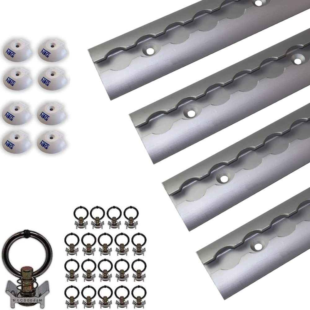 NTG 2 stuks, 2 m aluminium airlinerail, met 10 fittingen, hoekige vorm