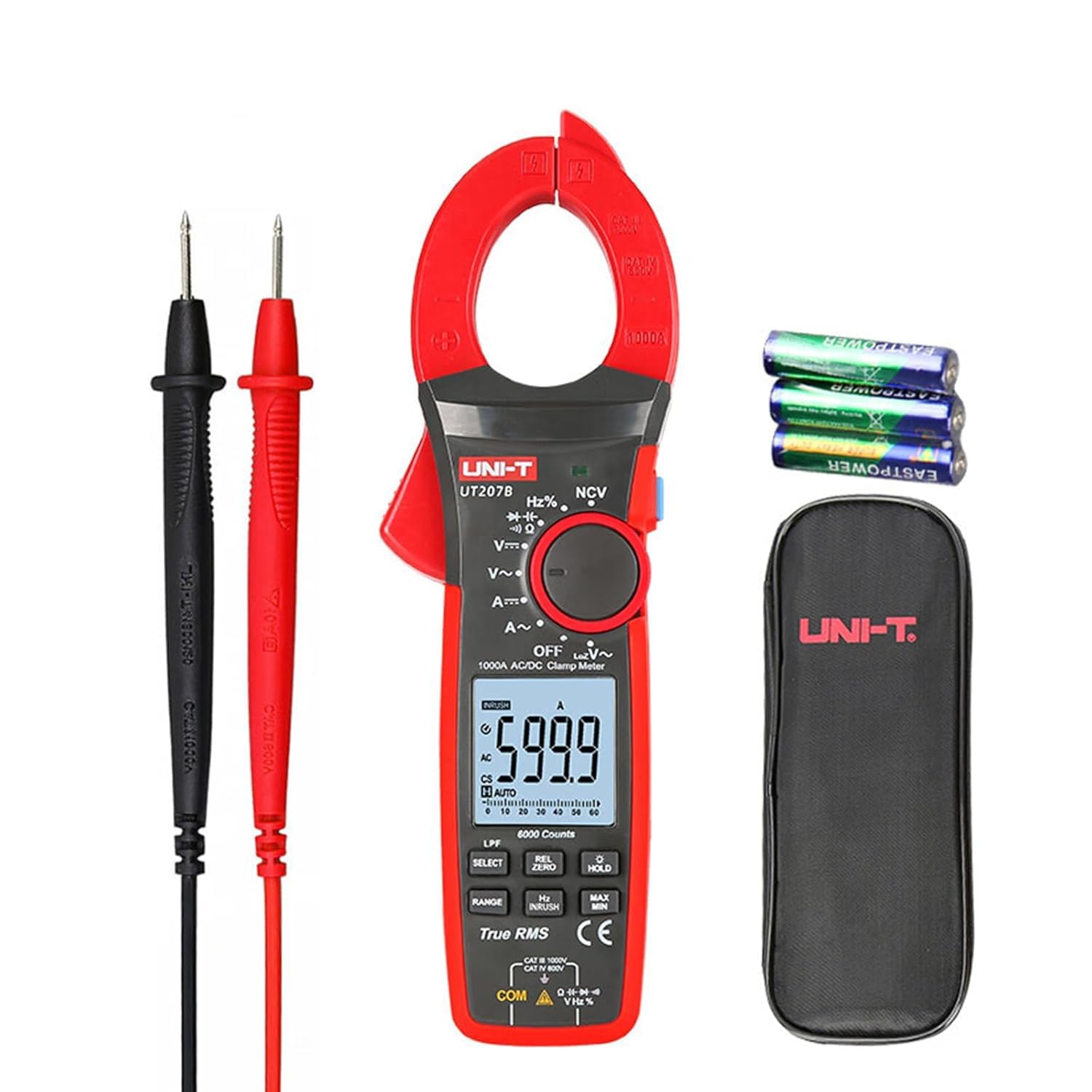 UNI-T UT207B Digital Clamp Meter 1000A AC DC Current 6000 Count Hintergrundbeleuchtung Taschenlampe Multímetro Tester