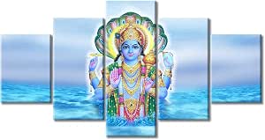 Amazon.com: TUMOVO 5 Piece Lord Vishnu Canvas Wall Art Hindu God Vishnu ...