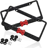 Vista 6 de Zone Tech - Marco brillante para matrícula, paquete de 2 unidades, marco de matrícula con tornillos de montaje