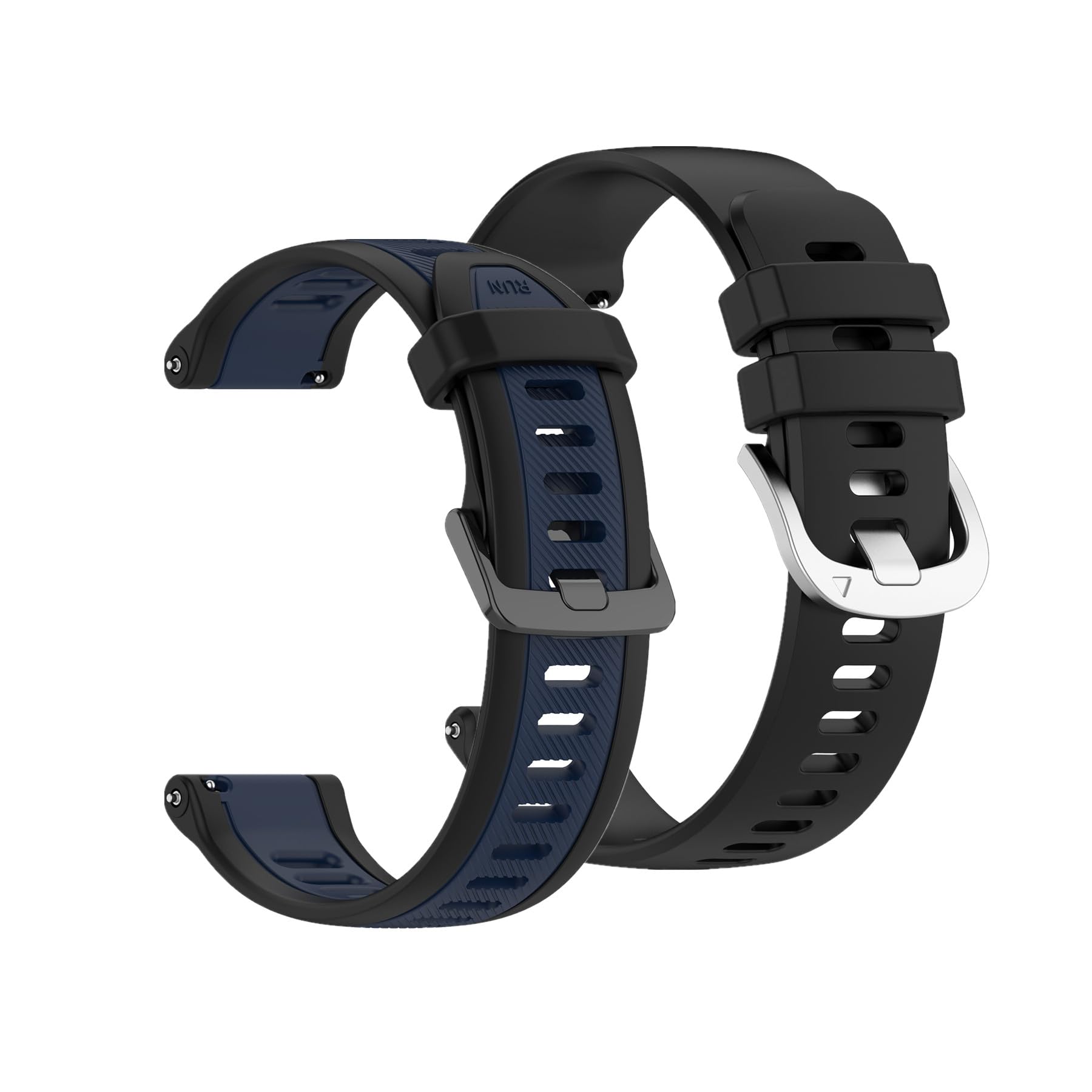 Muovrto Silicone Watch Strap for Garmin Approach S12/S42, Pack of 2 20mm Soft Replacement Sport Band for Garmin Vivoactive 3/Forerunner 245 (Black)