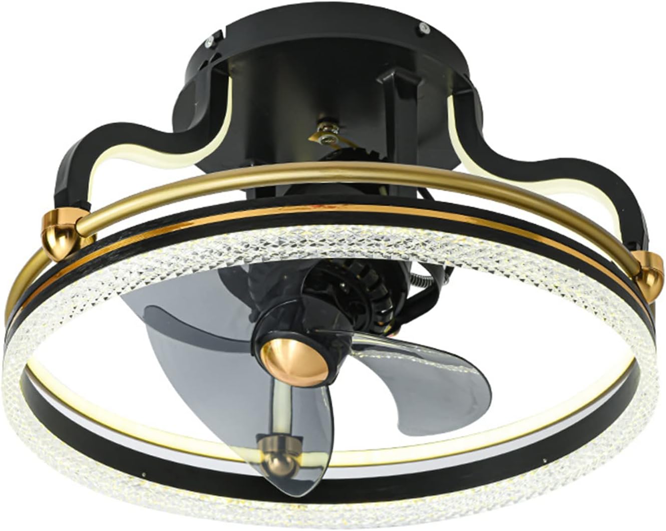 YUEGOO Ceiling Fans with Lamps,Modern Led Ceiling Light with Fan,72W Dimmable Ceiling Fan Lights with Remote Control,3 Wind Speeds,3Rd Gear Shaking Head,Ceiling Lamp Fan for Bedroom Child Room/Style 4