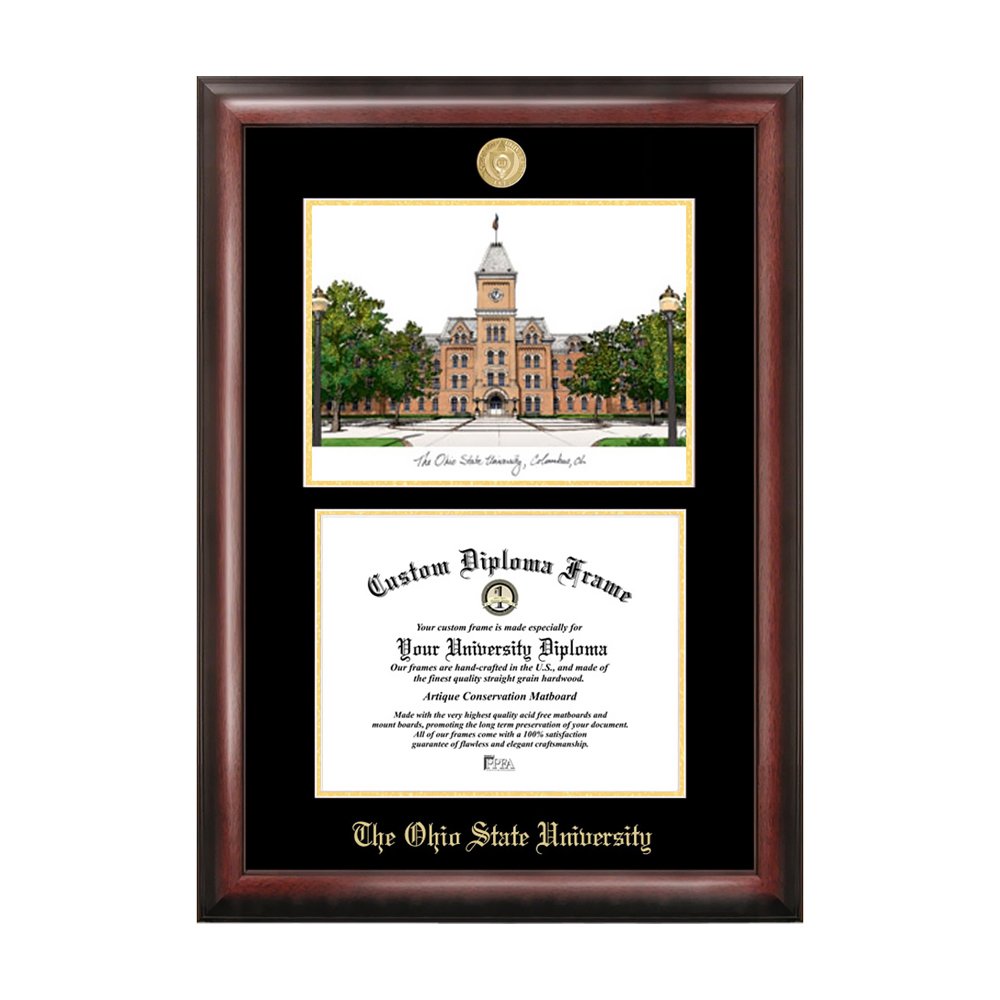 Campus Images Ohio State University Gold Embossed Diploma Frame Lithograph