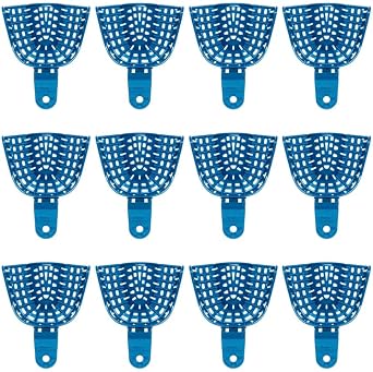 Coltene C6952 PRESIDENT Impression Tray, Autoclavable, Upper Jaw, Medium, Blue Pack of 12