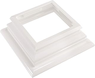 White Vinyl Federation Post Skirt A True 4 Inch x 4 Inch | Vinyl Post Trim | Vinyl Trim Skirt | Two-Piece | Will NOT Fit A Traditional 4x4 Wood Post (Single Pack)