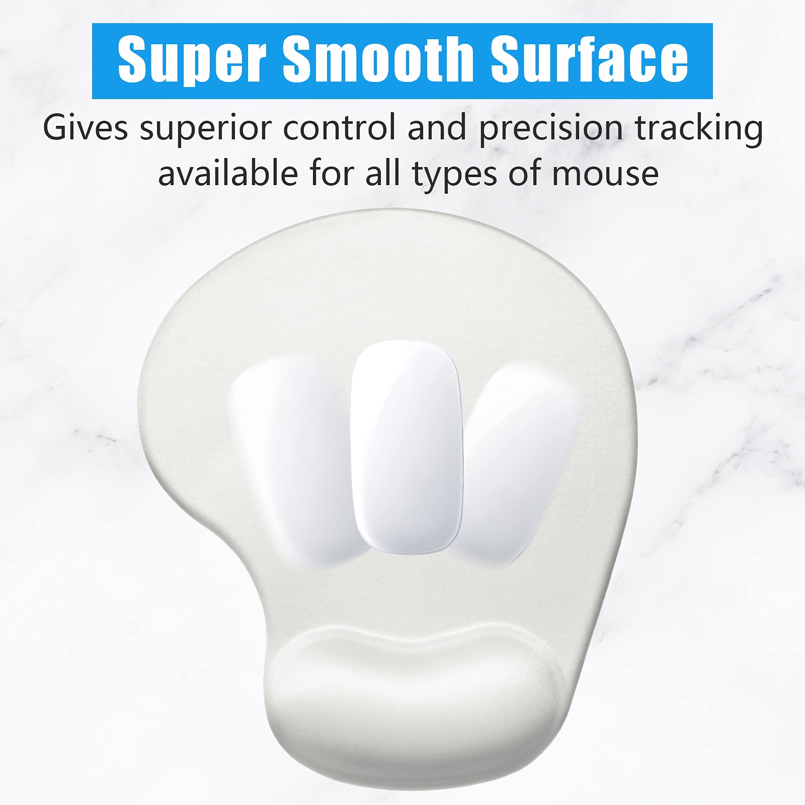 Hsurbtra Tappetino per mouse ergonomico con supporto per il polso, tappetino per mouse in gel con base antiscivolo in PU, tappetino per mouse in memory foam per alleviare il dolore, per laptop, PC, - Vista 4