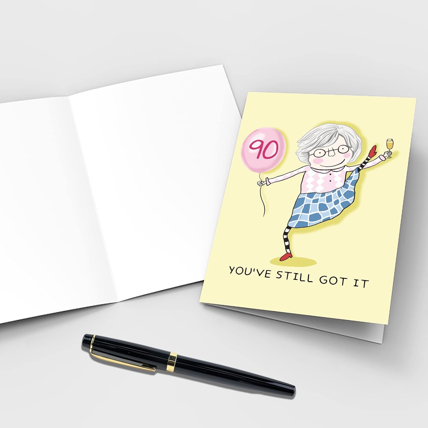Qiliji Funny 90th Birthday Card for Women, 90 Years Old Birthday Card for Her, Happy Ninetieth Birthday Greeting Card, 90 Still Got It - Image 3
