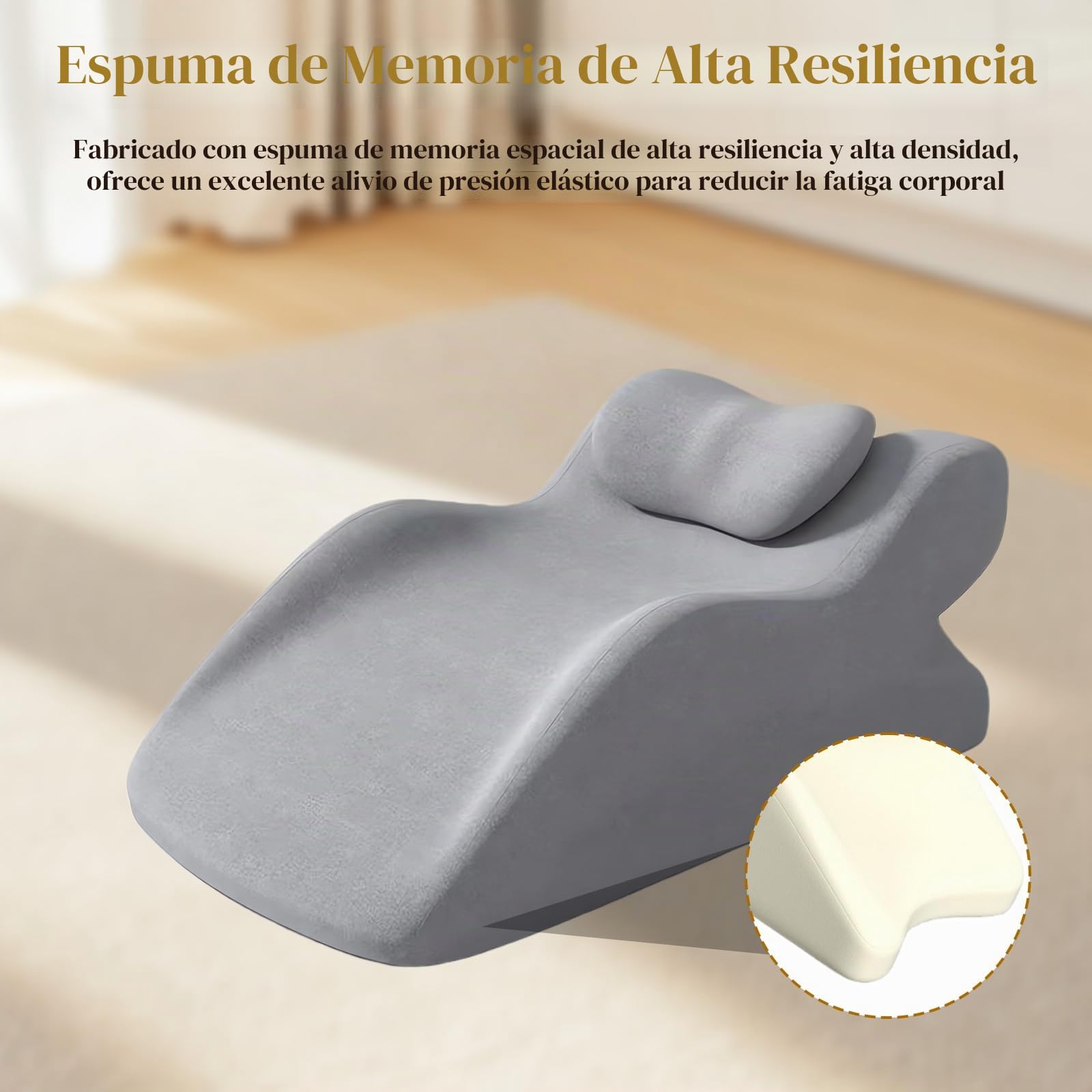Almohada para piernas elevadas, almohada de cuña para dormir, almohada de espuma viscoelástica para elevar las piernas, cojín ergonómico cómodo para rodillas, piernas, tobillos, sofá, cama