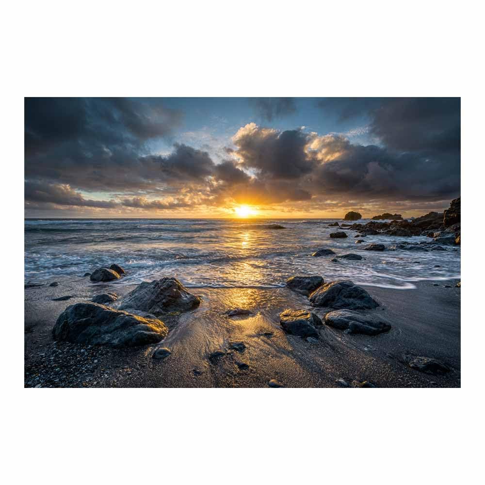 HOQIU Landscape wall art Rocky's Beaches es Sunset canvas art, art print, house decor, bedroom wall decor above bed, prints for living room.(Multicolor)-30x40cm Unframed