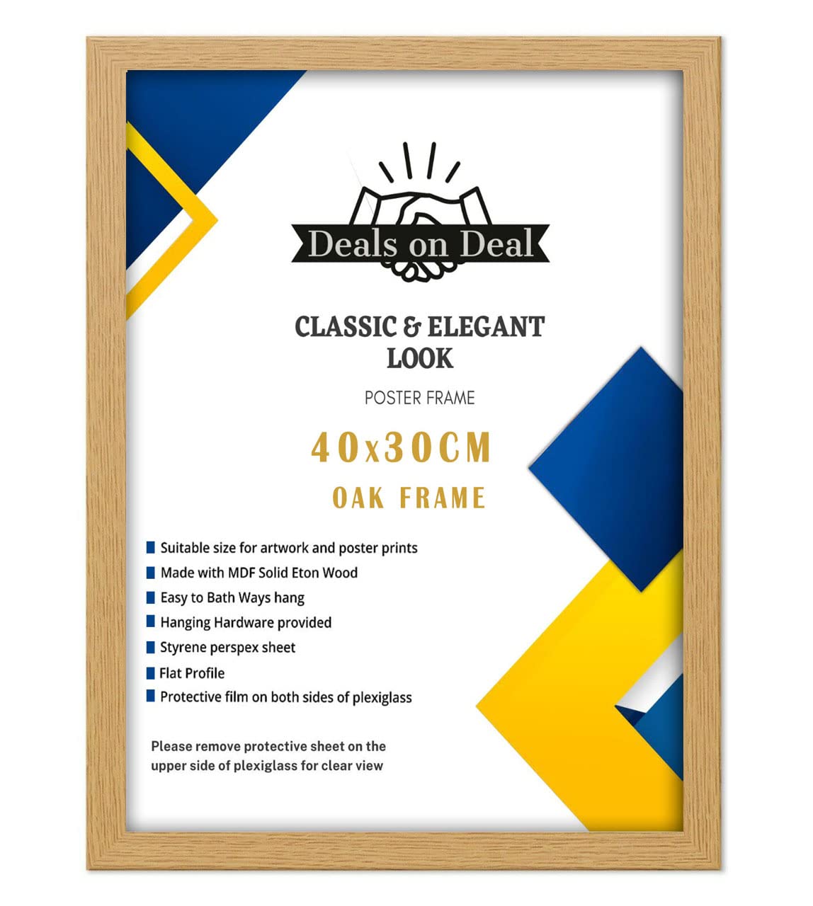 Deals on deal 40x30CM Solid Eton Premium Jigsaw puzzle Wooden Photo Picture Certificate Posters Frame Wood Wall Frames Clear plexiglass Ideal Home/Office(40x30CM (15.7" x 11.8") OAK)