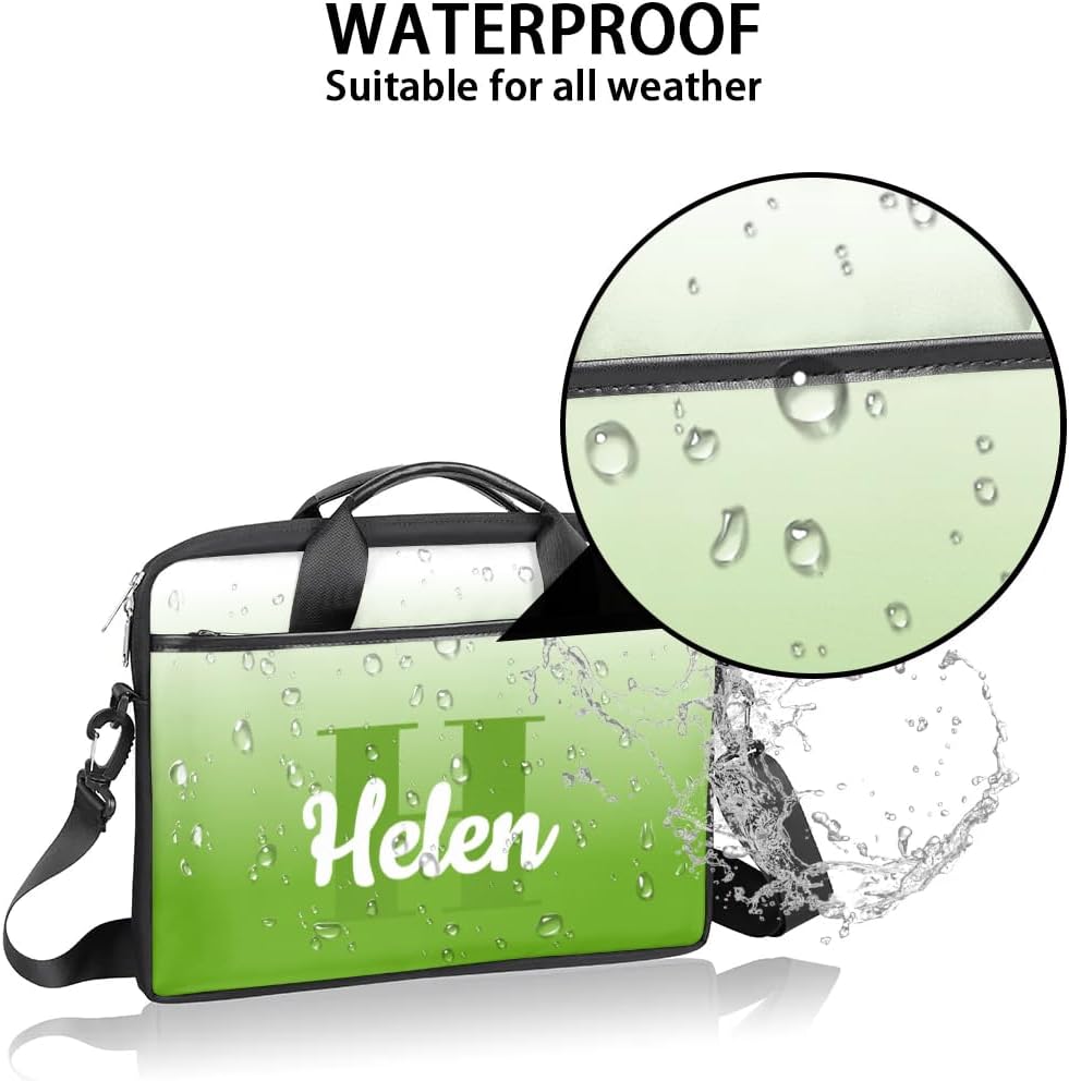 Personalized Custom Laptop Shoulder Bag with Name, Business Briefcase with Handle for Office for Woman Men