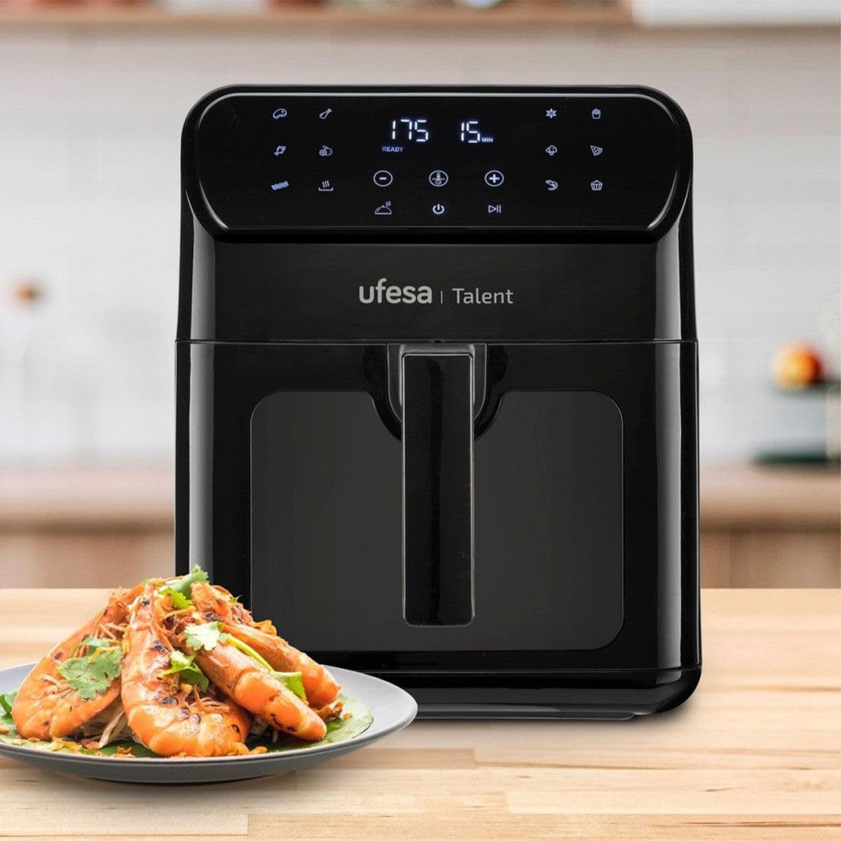 Ufesa Talent Frytkownica powietrzna, bezolejowa, 6,5 l, 13 programów, 1500 W, timer, temperatura 200 °C, światło wewnętrzne, bez BPA