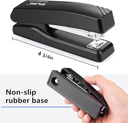 Miniatura 3 de Engrapadora resistente y engrapadora de oficina de escritorio, 100 hojas de alta capacidad y 2 unidades de grapadoras de escritorio de media tira,