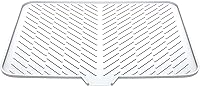 Vista 11 de Luxet Alfombrilla de silicona para secar platos con borde de drenaje integrado, almohadilla de secado higiénica, bandeja resistente compacta y fácil