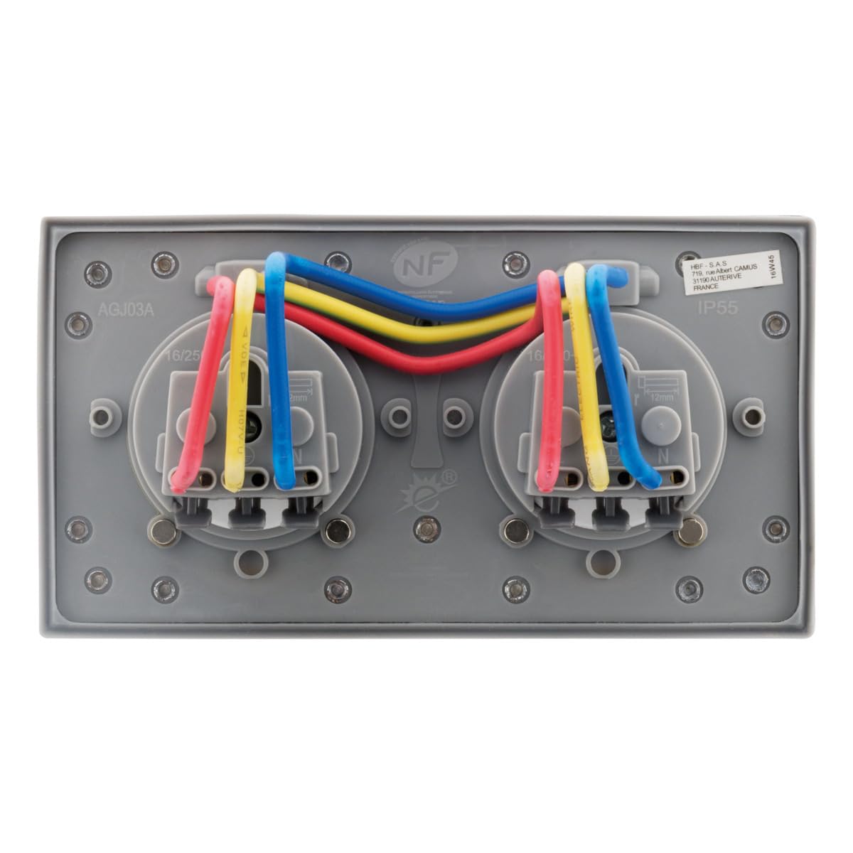 Zenitech - Presa da pavimento 16A 2P+T - finitura alluminio spazzolato - IP55 - doppia