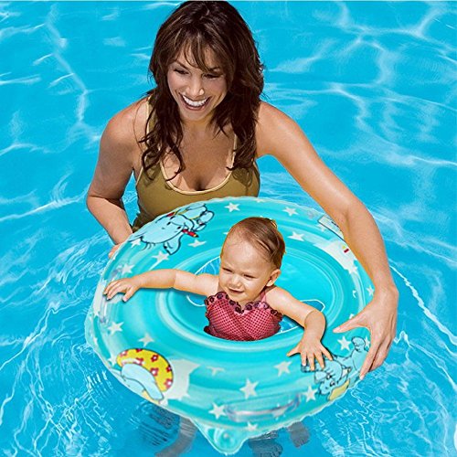 Stravel Baby Pool Float For 3-36 Month Kids With Double Handle,Infant Inflatable Swim Ring Float Tube,Bathtub Toys Swimming Pool Accessories For Baby Kids Pool,Bathtub,Outdoor (Blue Type 1) #TOP4