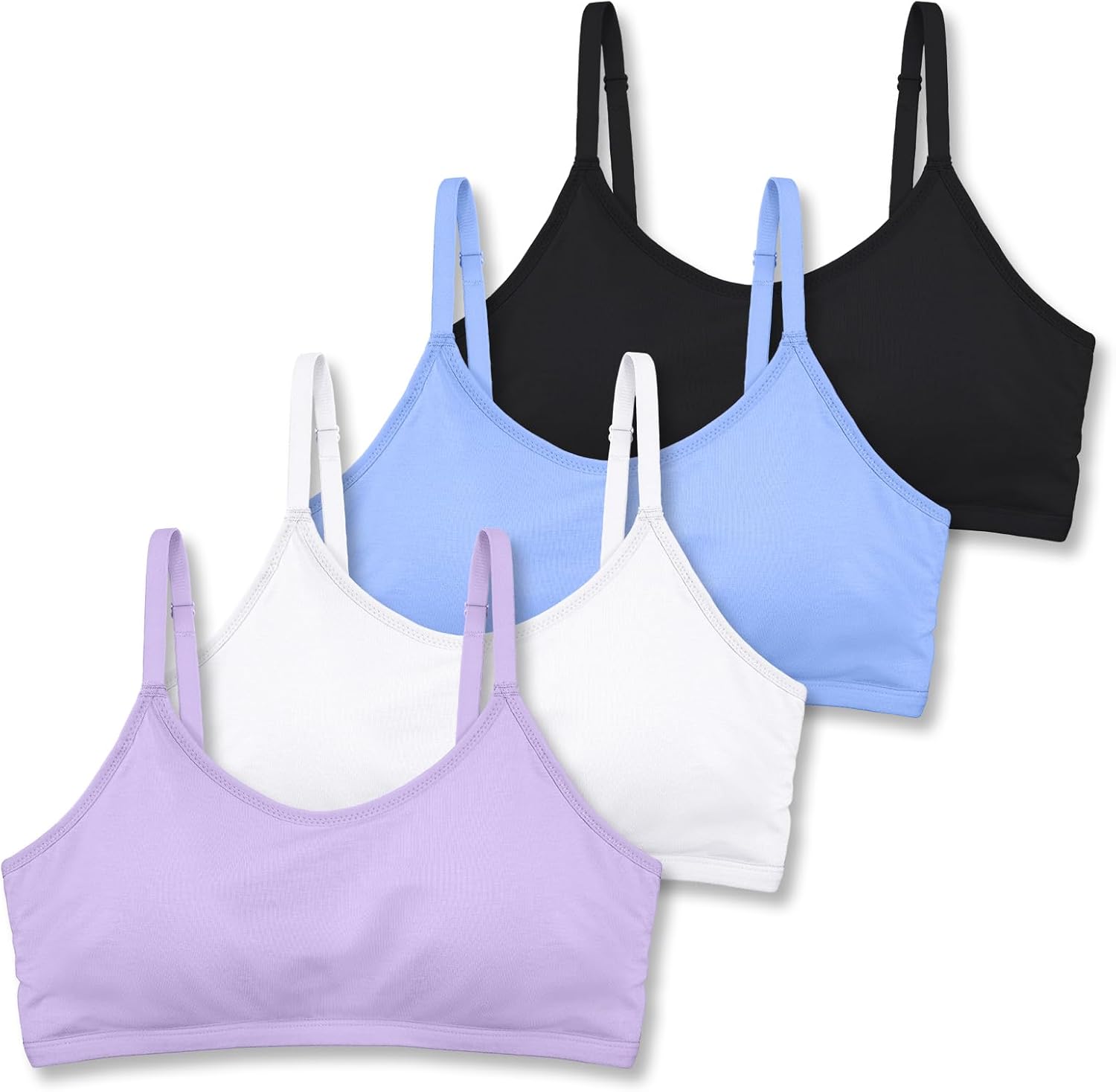 SALIA GIRL Sport Cami Bras Cotton for Teens Girls Training Bras 10-16 with Adjustable Straps Fixed Pads