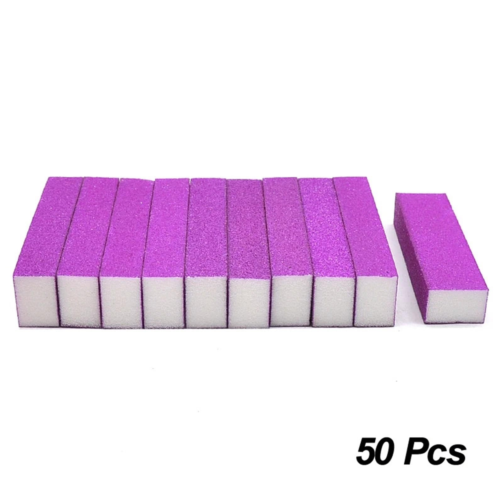 spugne abrasive, carta vetrata asciutta e bagnata, 50/100 pezzi di spugna for lima for unghie, blocco lucidante, levigatura professionale(Neon Purple,50 Pcs)