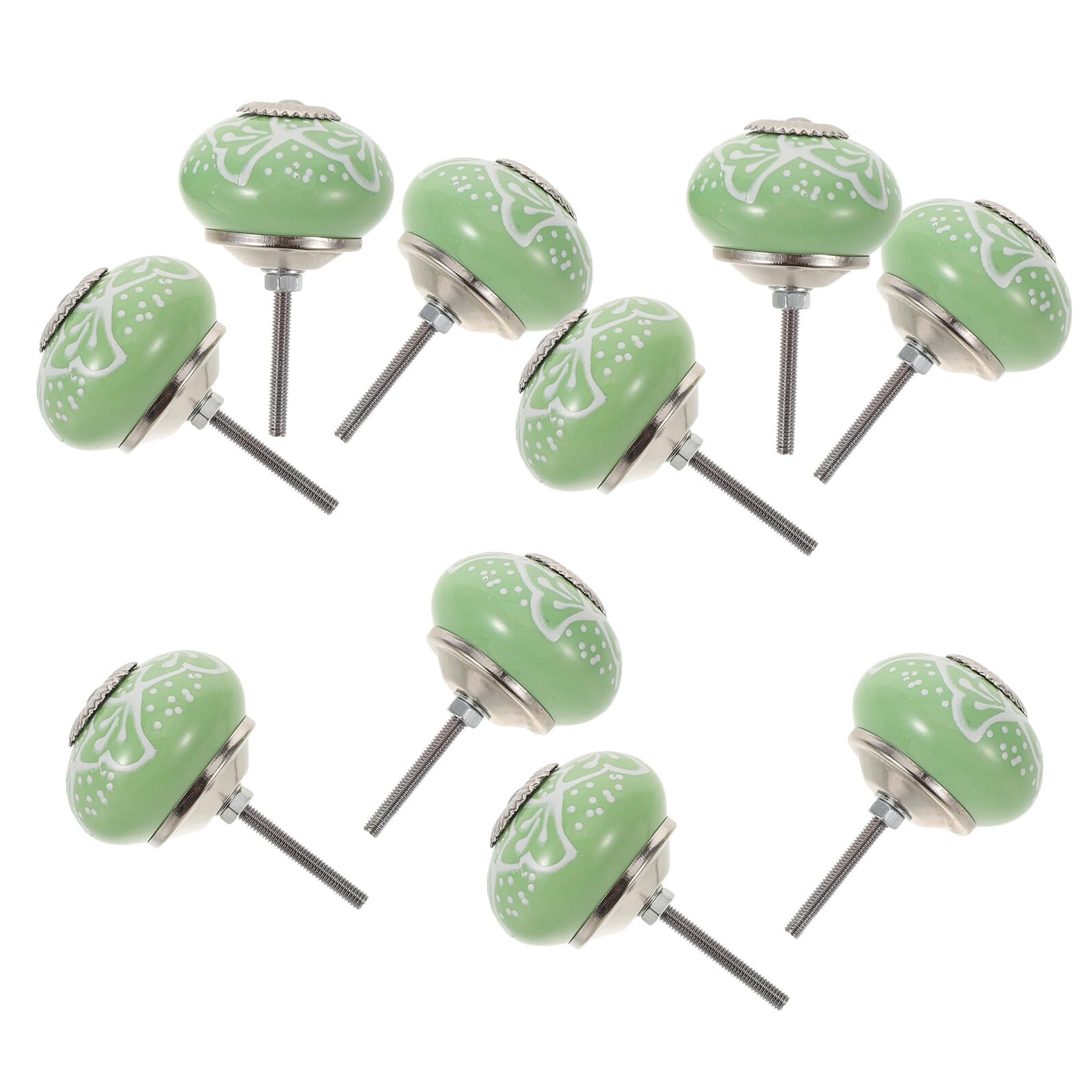 Poignées de tiroir en céramique verte 4 cm et boutons décoratifs solides de meuble