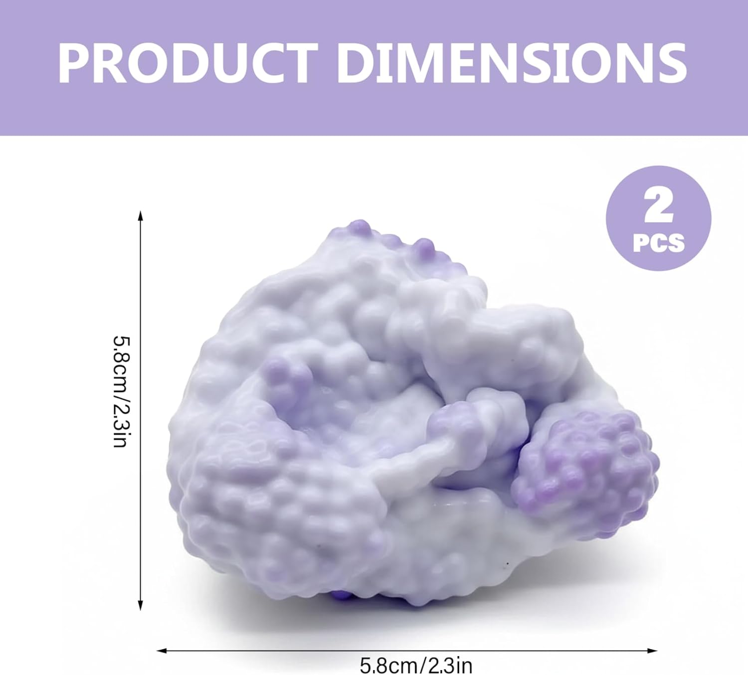 Stress Relief Toy 2 Pack Anxiety Squish Ball Vacuum Bead Sensory Fidget Toy for Focus Relaxation Adults Kids Classroom Office Use