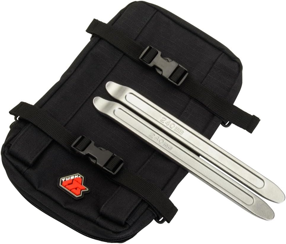 Tusk Fender Tube Pack with Tire Irons Black - Secure Spare Tube Carrier for ATV Dirt Bike Repairs