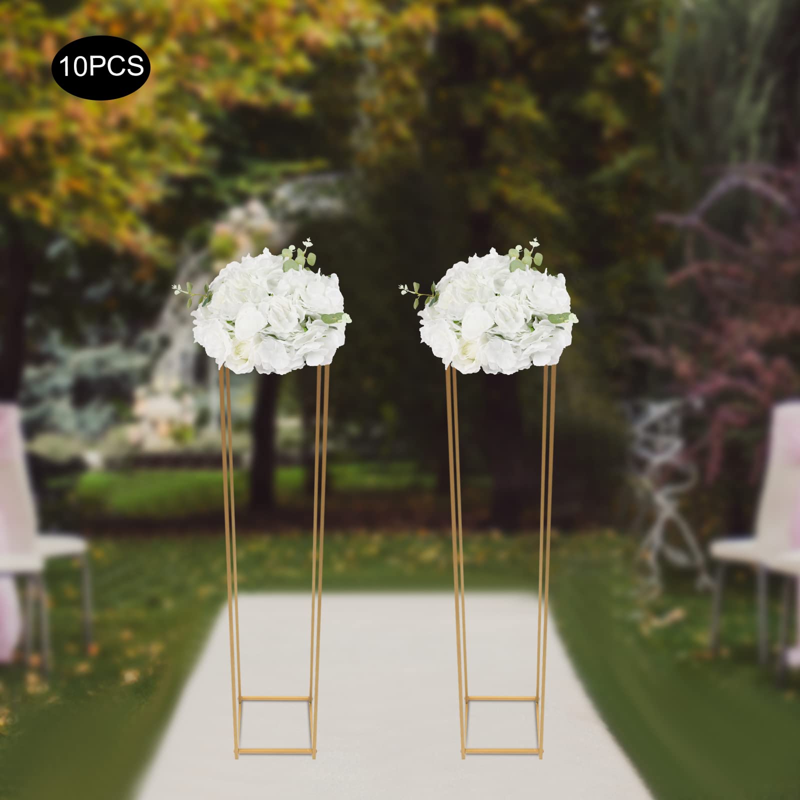 Bola de flores artificiales, 10 unidades, bolas de flores para centros de mesa, flores artificiales, rosas blancas y verdes y hortensias, arreglo de bolas de flores para decoración de bodas, bolas de