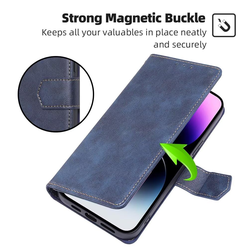 RankOne Etui na telefon komórkowy Motorola Moto Edge 70 Fusion (6,78" cala) etui na telefon komórkowy ze skóry - etui z zapięciem magnetycznym - etui ochronne - niebieskie