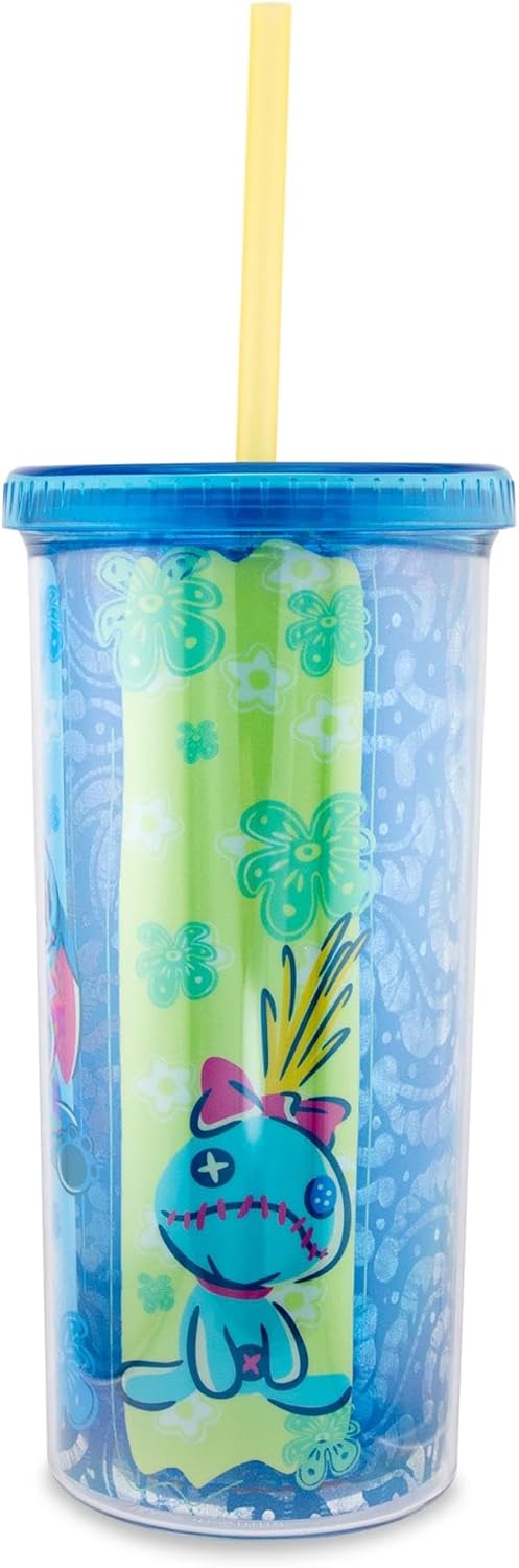 Disney Lilo & Stitch Scrump Plastic Carnival Cup With Spill-Resistant Lid and Reusable Straw | Holds 20 Ounces - Image 4