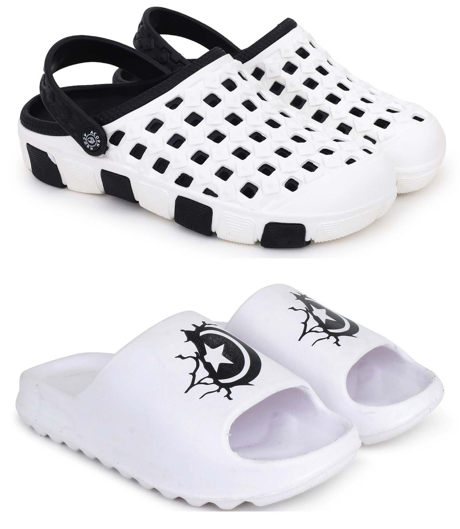 pampy angel Clogs for Men Classic Casual Sandals with Adjustable Back Strap Anti-Skid Lightweight Flip-Flop Slipper Slides for Men's & Boy's Combo Pack of 2-picture-46