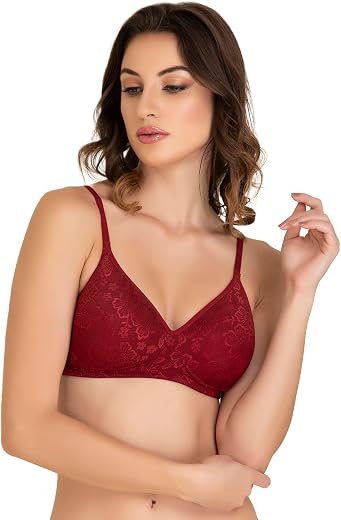 Clovia Women's Lace Lightly Padded Non-Wired Bridal Bra