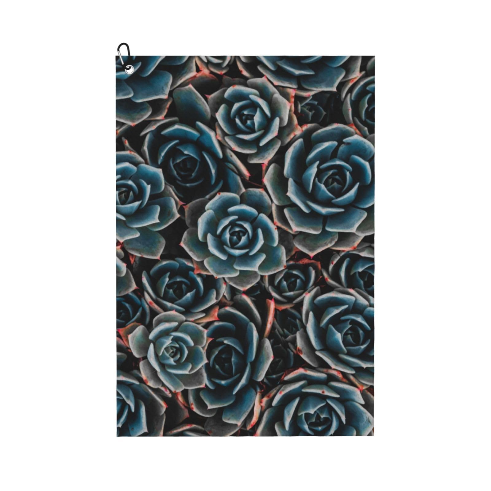 Hnnkloy Fresh Succulents Printed, 16x24 in Portable Waffle Golf Towels with Carabiner Clip for Golf Bag