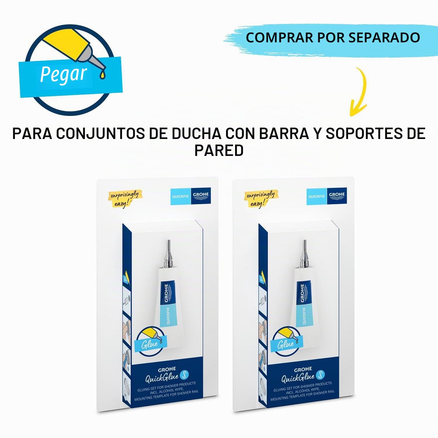 GROHE Vitalio Start 110 - Conjunto de barra de ducha (teleducha, barra de ducha 900 mm, flexo de ducha 1.750 mm, 2 tipos de chorro, duradero), redondo, cromo, 26955001