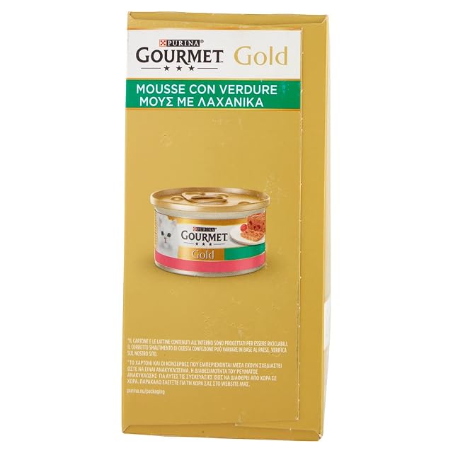 Foto 2 de 8 de Gourmet Gold Gato, Mousse con Verduras 85 g (Paquete de 8)
