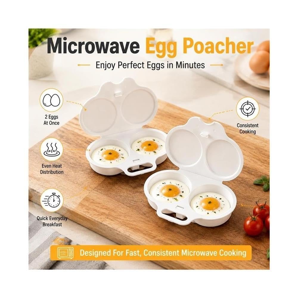 Confezione da 2 fornelli for uova in camicia a microonde con coperchio e maniglia for cucina