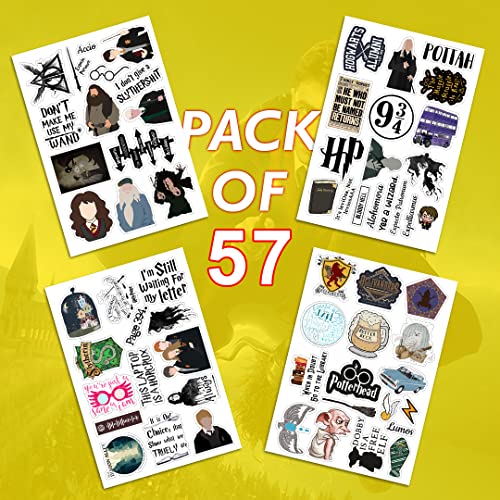 Image of Pack of 57 Harri Movie Stickers - Waterproof Aesthetic Vinyl Decals for Laptop, Journal, Diary, Guitar, Phone Case & Scrapbook - Cute Durable Decorative Sticker Set for Fans & Collectors