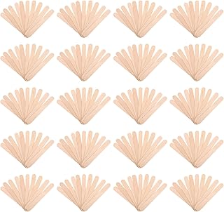 FOMIYES 20Packs Spatula Wood Chips Curved Tongue Depressor Tongue Spatulas Popsicle Mouth Diagnostic Depressors Craft Hair Removal Sticks Dental Spatula Lollipop Sticks applicator Mix