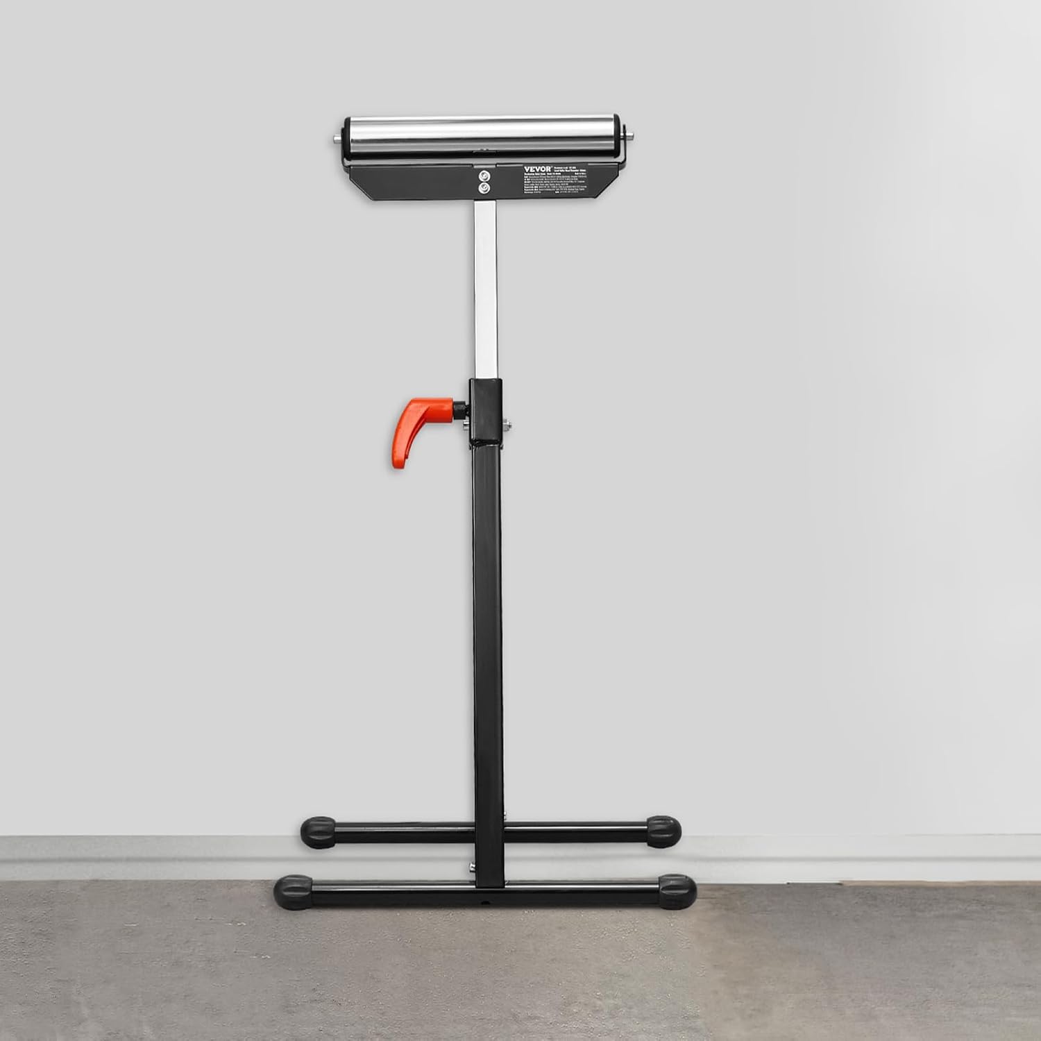 VEVOR 2-Pack Roller Stands, 135 lb Load Capacity, 26.8-42.5'' Adjustable Height, Folding Heavy Duty Design with 11.5 in Polished Steel Roller Head, for Table Saw Outfeed Woodworking Extension Support