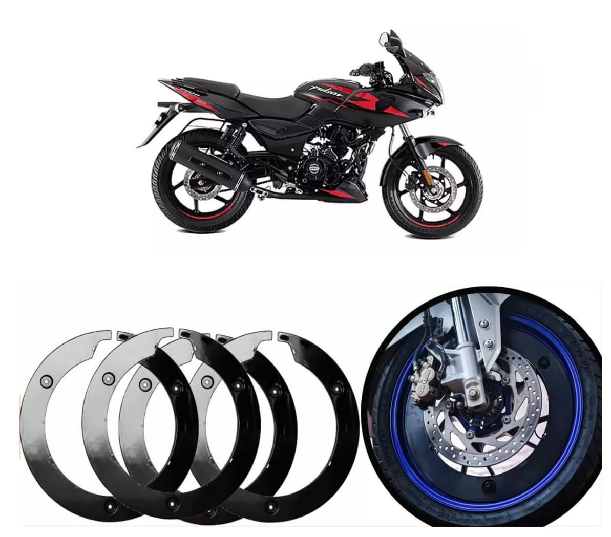 New PRO Disc Wheel Cover for Bajaj Pulsar 220F 17 inch Front and Rear Wheel