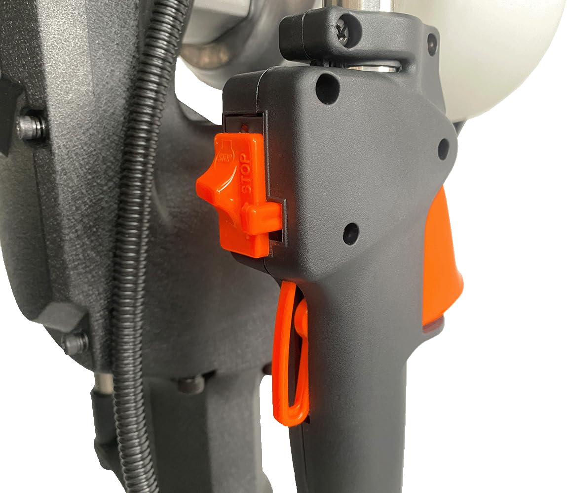 Berger & Schröter | Benzin Honda GX50 Motor 2PS 4 Takt Pfahlramme Zaunpfahlramme Pfostenramme Handramme 25-50J Schlagenergie, Rot