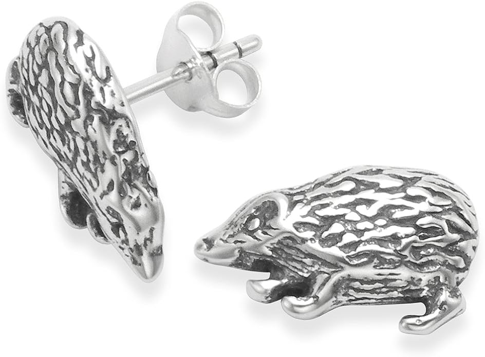 Silver hedgehog earrings Clearance