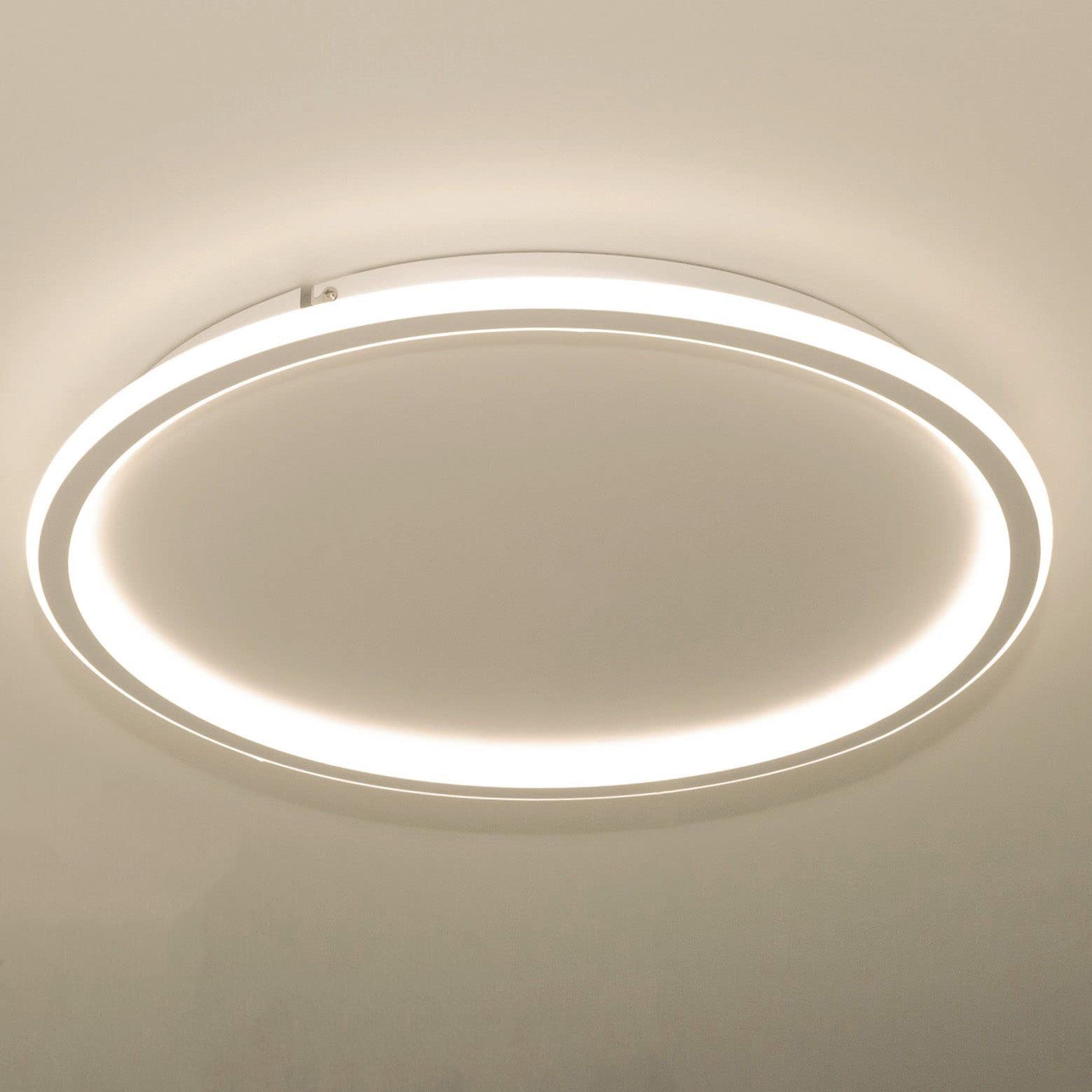 Dopastore Plafoniera da Soffitto LED 43W Design Tondo Bianco Lampada da Soffitto Stile Moderno Per Interno IP20 Per Corridoio Salone Camera (Luce calda 3000K)