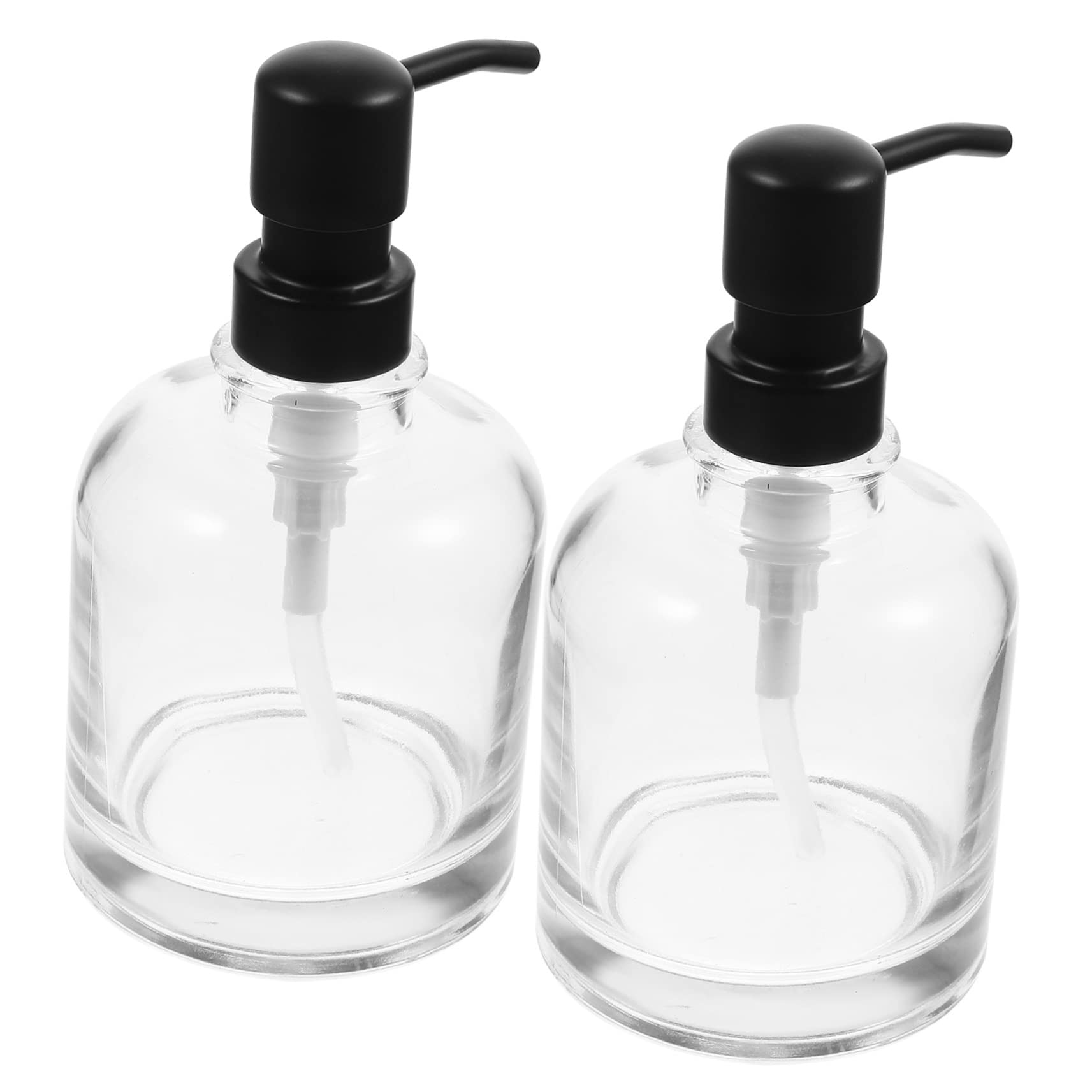 Dispensador de Champú 2 Piezas de Vidrio Transparente con Bomba