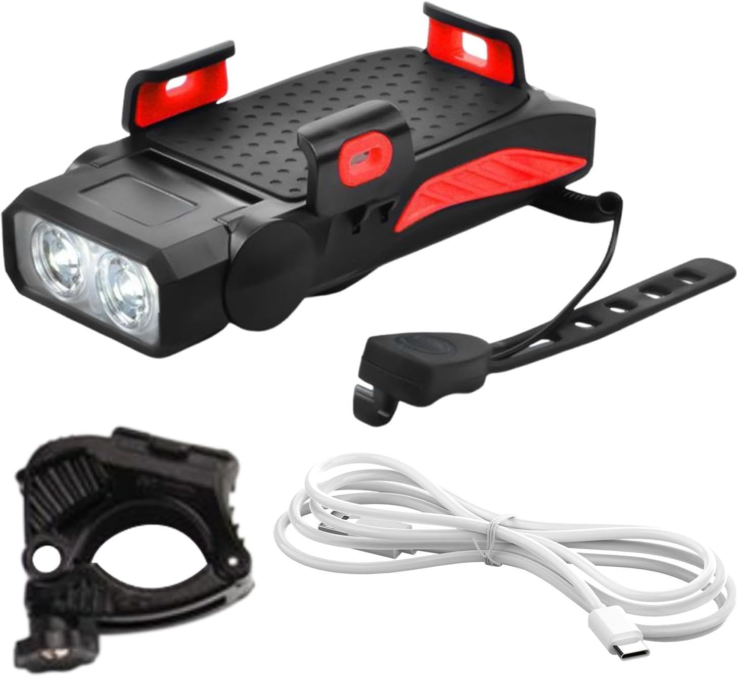 Horn Bike Lights | Ultra Bright Riding Safety Light Phone Bracket,Powerful Bicycles Headlight Alarm Bells Handlebar Lighting for Enthusiasts and Beginners