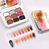 Palette Gel Paint Nail Art Professionnel Maha nails product, 9 Couleurs Ultra Pigmentées, Sans TPO et HEMA, Séchage 1 Minute (Winter)