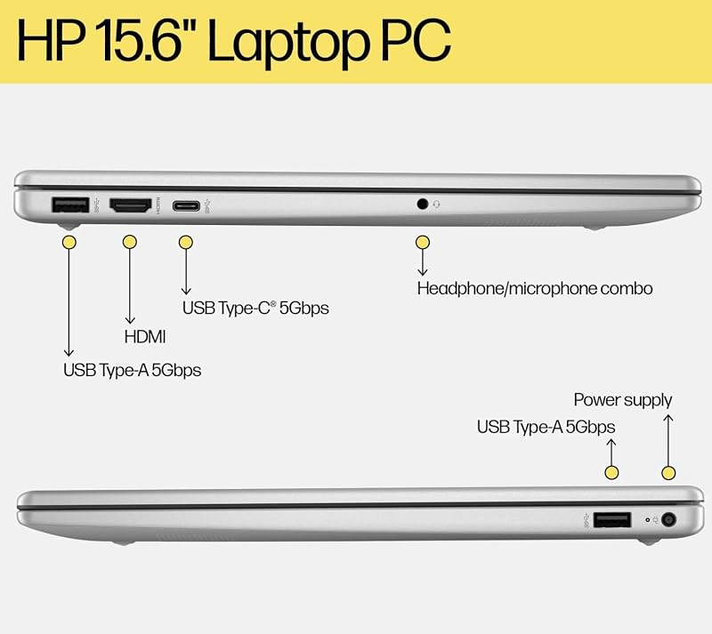 HP Laptop Computer with Intel N100, 8GB RAM & 256GB SSD, Microsoft Office 365, for Daily School and Home use, AI-Ready, Video & Photo Editing, Long Battery Life & Fast Charging, Windows 11 Home image 5