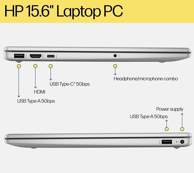 HP Laptop 15.6 pulg Intel N100 8GB RAM 256GB SSD Windows 11 miniatura 5