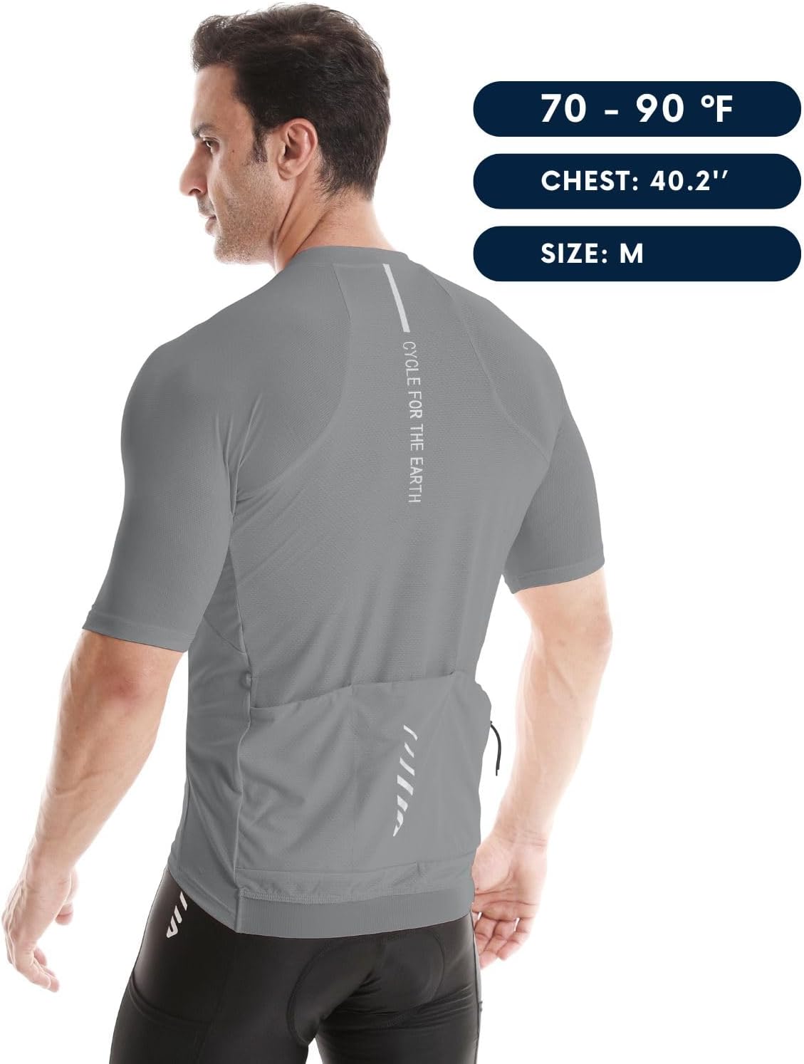 Wulibike Cycling Jersey Men Short Sleeve, Road Bike Shirts 1/4 Zipper with Pockets, Bicycle Clothing Breathable Quick Dry